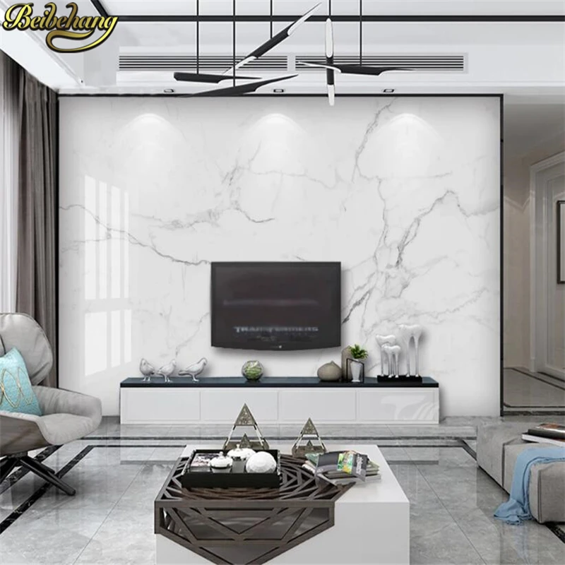 Фотообои beibehang на заказ с белым мраморным рисунком для гостиной спальни дивана