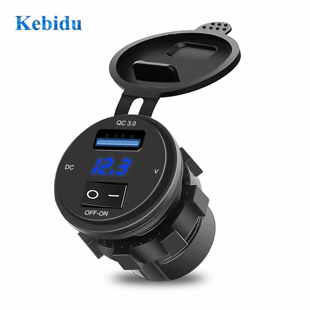 Быстрое зарядное устройство KEBIDU с USB-портом и 3 0 светодиодами для автомобиля