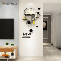 Wall Clock Modern Design Fashion Simple Digital Wall Clocks Metal Pointer Silent  Wall Stickers Home Decor Living Room Reloj Led