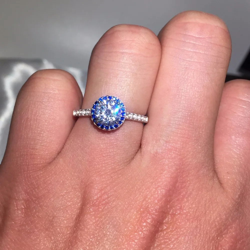 Женское кольцо из серебра 925 пробы с бриллиантами 1 карат|diamond jewelry|jewelry wedding ringsjewelry