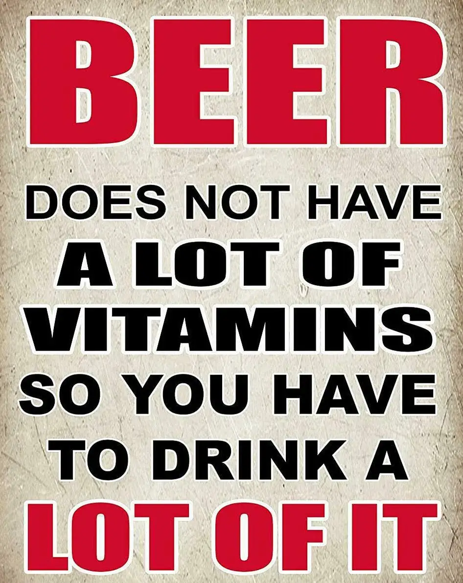 

Cerveza signo de Alcohol vitaminas regalo para Amiga divertido cartel Metal Retro hombre cueva café decoración de la pared