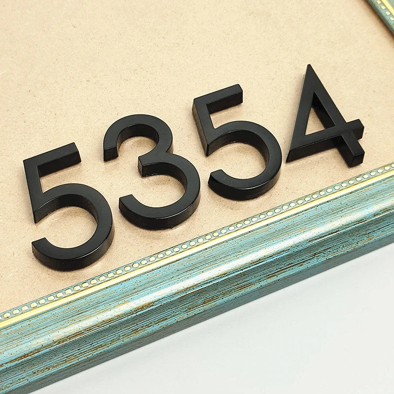 5 8cm 3d black house door number plate home number street mailbox number stickers numbers flat number hotel number outdoor door free global shipping