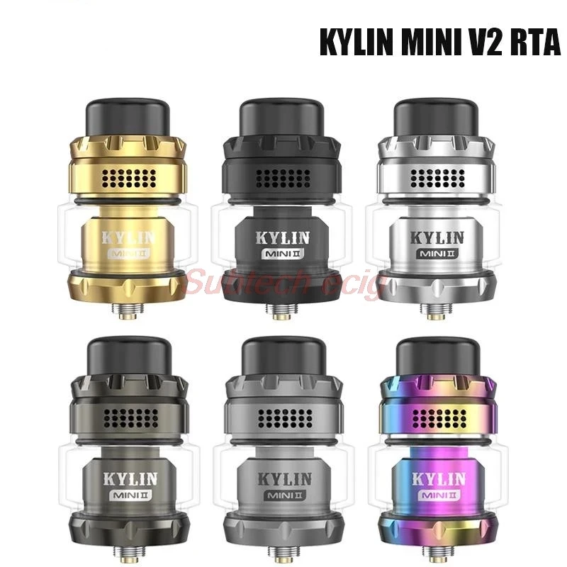 

Kylin Mini V2 RTA Rebuildable Tank Atomizer Electronic Cigarette RTA 24.4mm 2ml/5ml Fused Clapton Coil Top Airflow Design