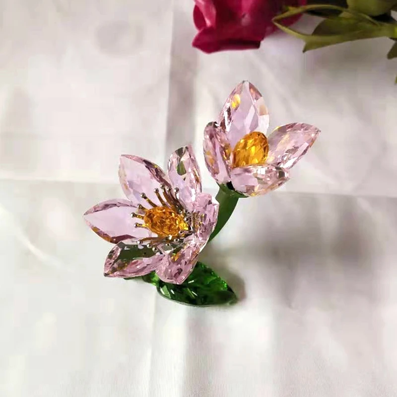 Рождественский подарок Хрустальный блестящий цветок лотоса украшение в