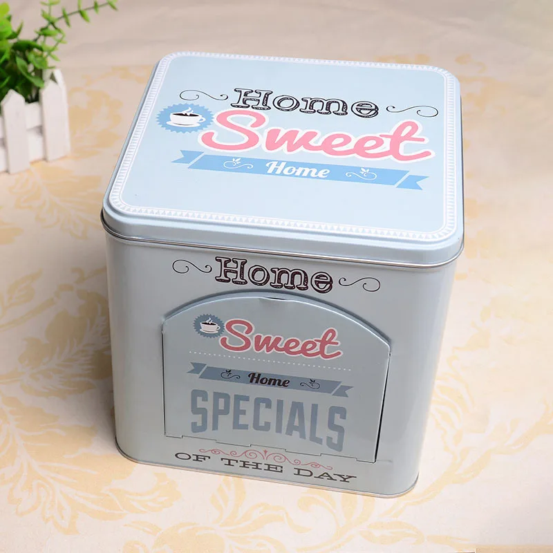 Металлическая квадратная банка для хранения классический скандинавский