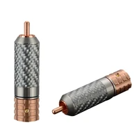 4pcs viborg vr108 pure copper carbon fiber screws locking rca plug connector for hifi audio rca cable