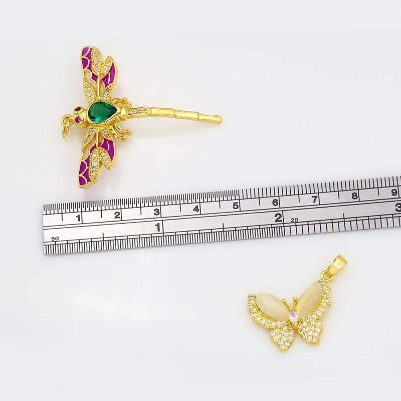 Подвески OCESRIO для изготовления ювелирных изделий из латуни с фианитом в виде