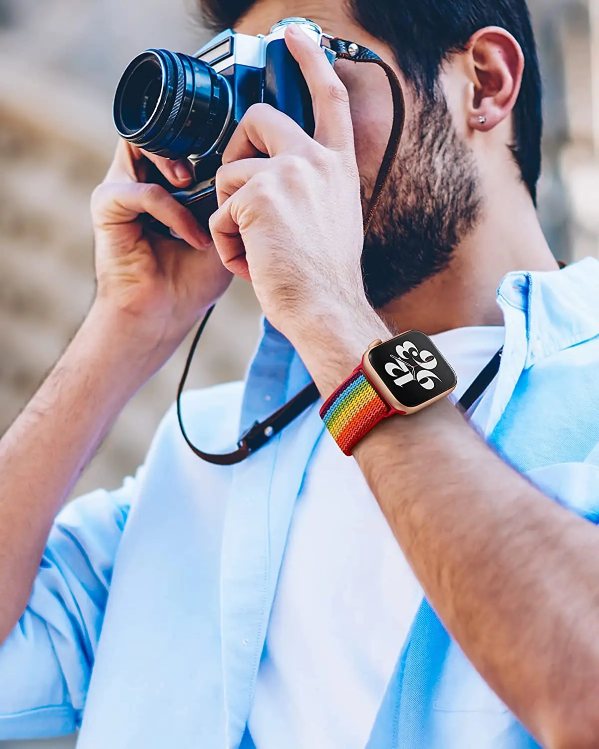 Ремешок резиновый для Apple watch band 40 мм 44 45 41 38 42 эластичный нейлоновый браслет соло