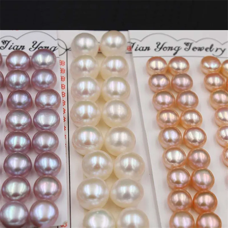 

6-12mm White Pink Natural Freshwater Pearls Round Pearl Loose Beads DIY Jewelry Making Earrings Accessories Beautiful Decoration