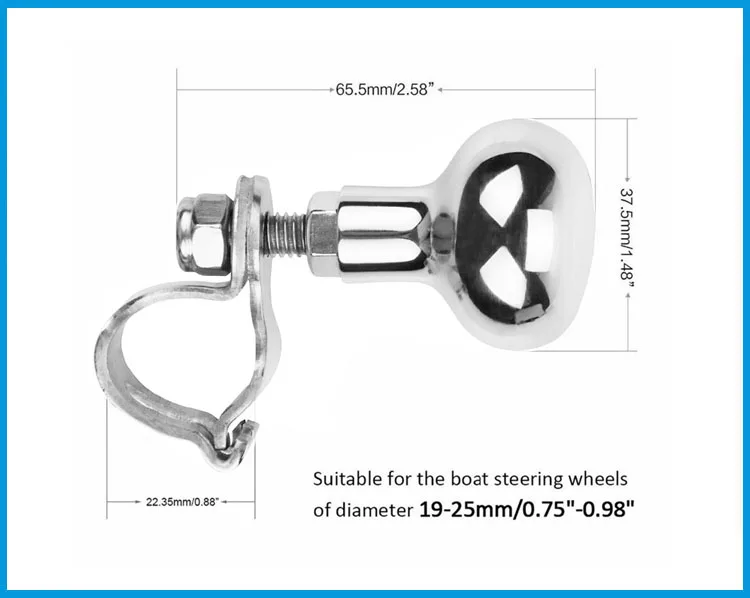 Ручка для руля BSET MATEL из нержавеющей стали 316 ручка с шариковым захватом