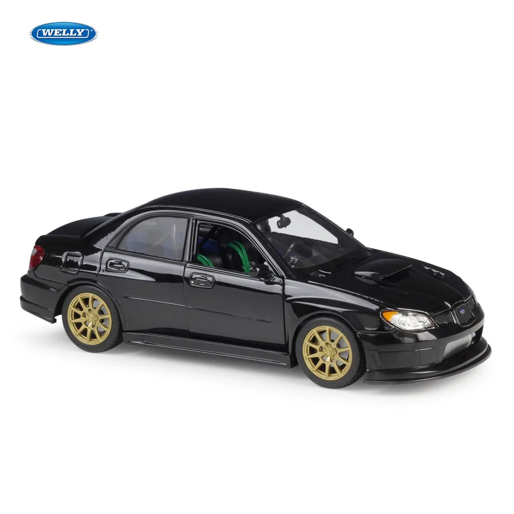 Модель спортивного автомобиля WELLY 1:24 SUBARU IMPREZA WRX STI модель из сплава декоративная