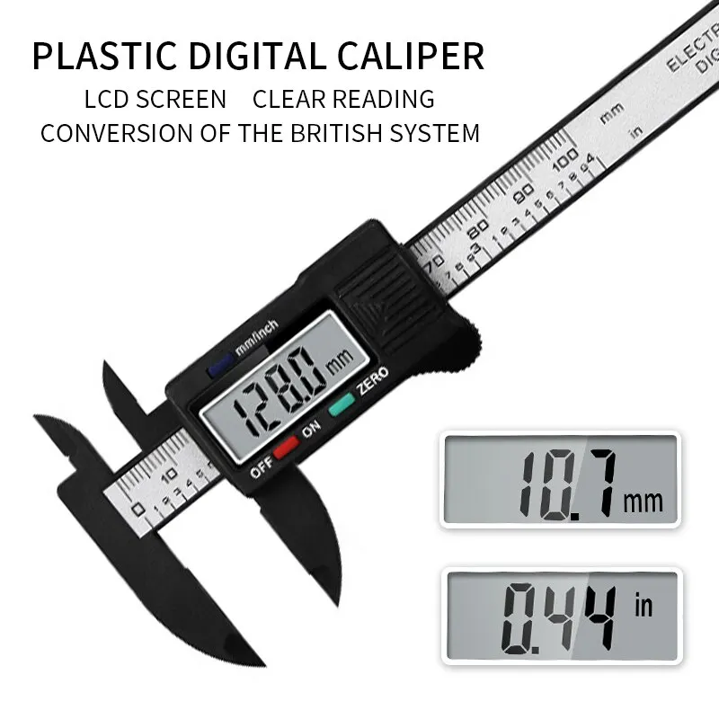 

0-150mm LCD Digital Electronic Carbon Fiber Vernier Caliper 6 inch Gauge Micrometer Ruler Calipers Measuring Tool 0-100mm