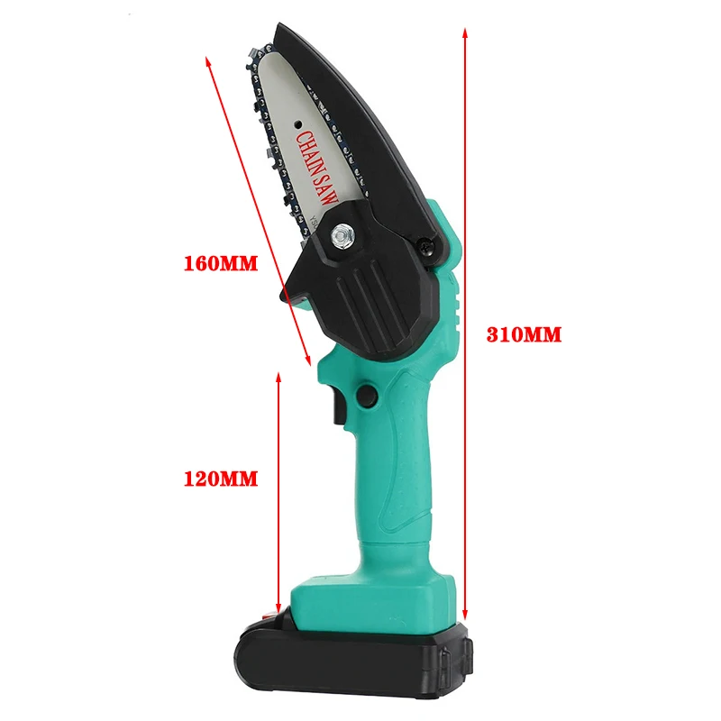 

Pruning Branches Cutting Wood and Trees Garden Woodworking Tool 24V 550W Electric Chain Saw, Rechargeable Lithium Battery