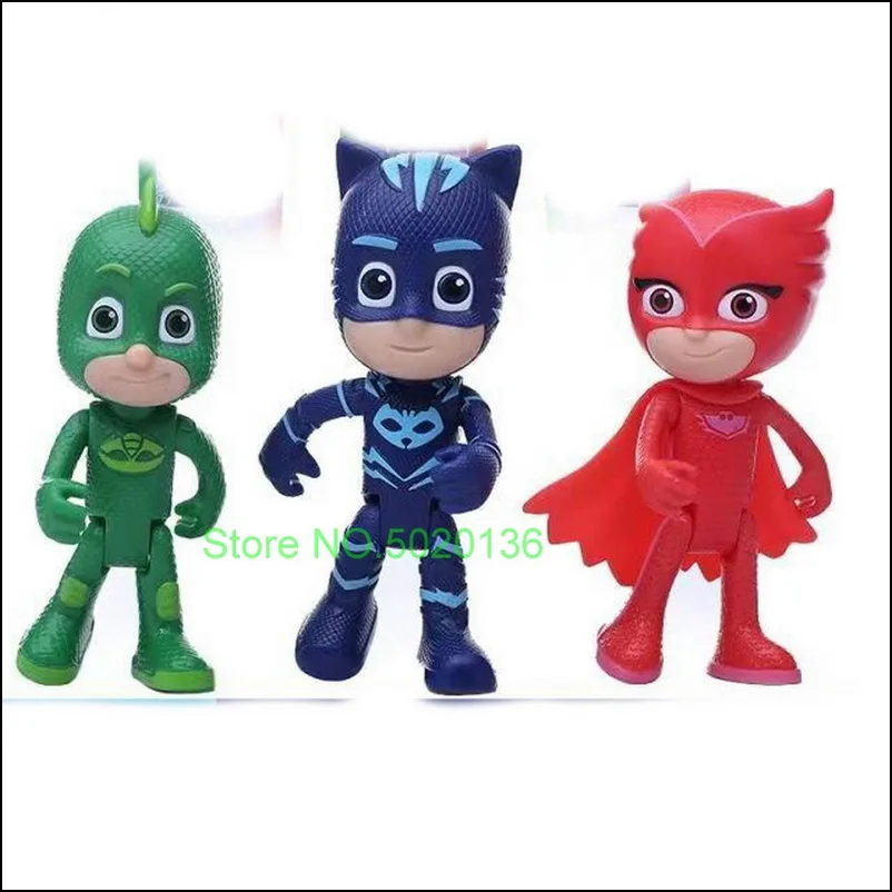 3 шт./лот PJ Экшн фигурки маски Catboy Owelette Гекко Ромео Луна ночной ниндзя 8-9 см ПВХ