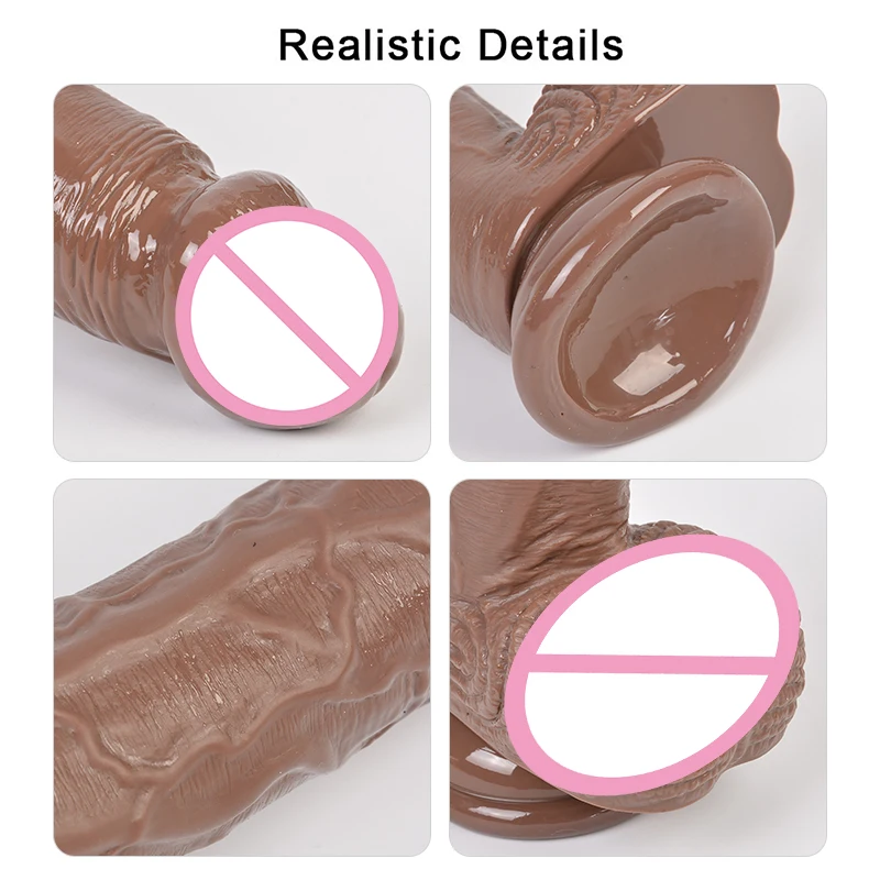 Большой реалистичный фаллоимитатор ремень гибкий Пенис с присоской взрослый