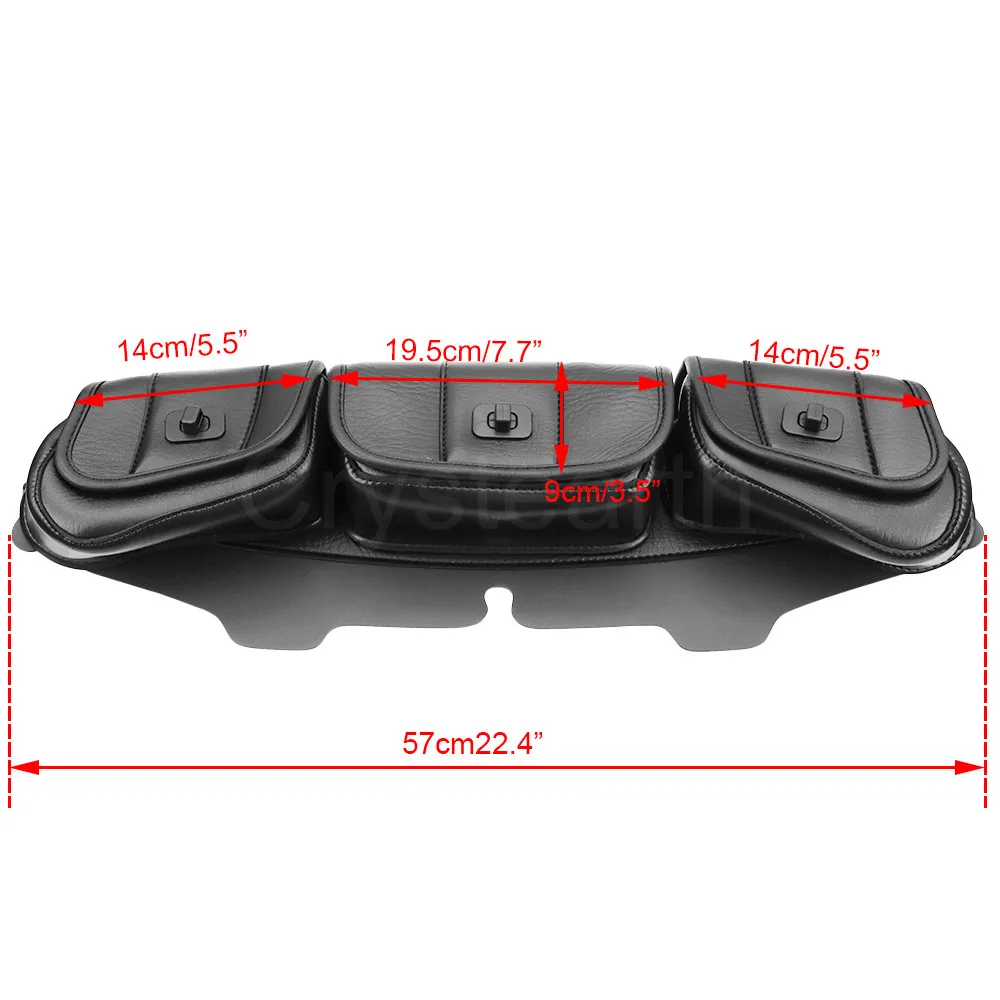 

Motorcycle Windshield Bag Fairing 3 Pouch Pocket Windscreen Bag For Harley Touring Electra Street Glide Road King 1996-2013 2012