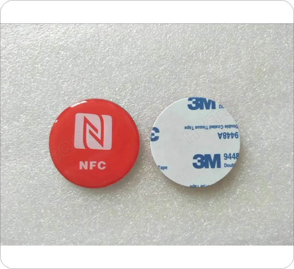 100 шт. Бесплатная доставка EM4305 ПВХ бирка NFC из эпоксидной смолы с 3M адензивной
