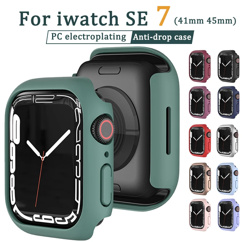 

Матовый чехол для Apple Watch Series 7, защитный чехол с рамкой из поликарбоната для iWatch 7, аксессуары для Apple watch, 41 мм, 45 мм
