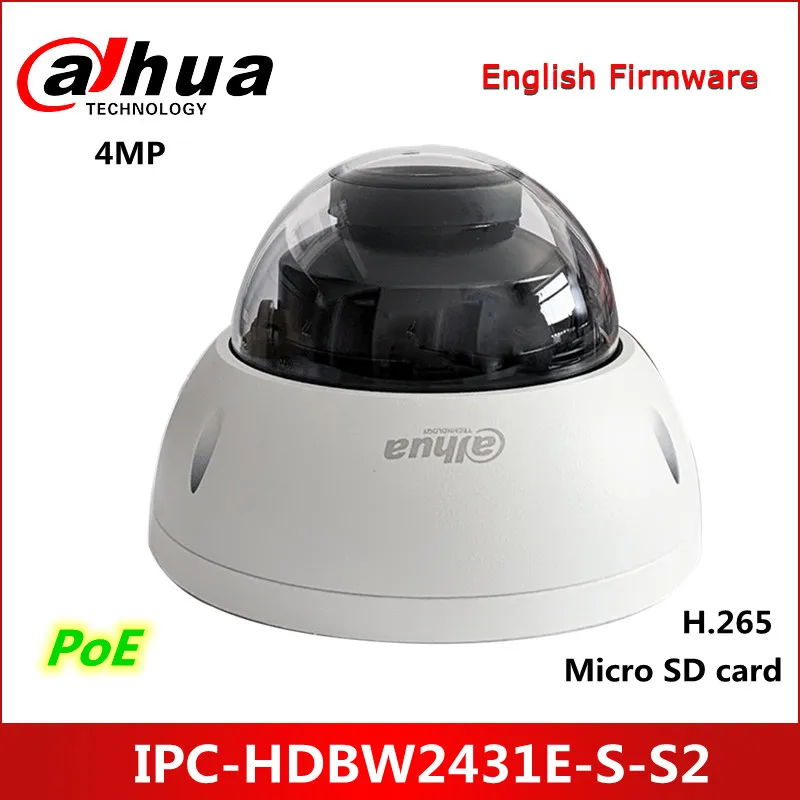 

IP-камера Dahua IPC-HDBW2431E-S-S2 4 МП, инфракрасная купольная сетевая мини-камера с поддержкой POE starlight, обновленная версия