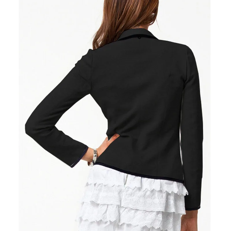 Офисный Женский блейзер длинный рукав повседневный костюм Жакет женский модный