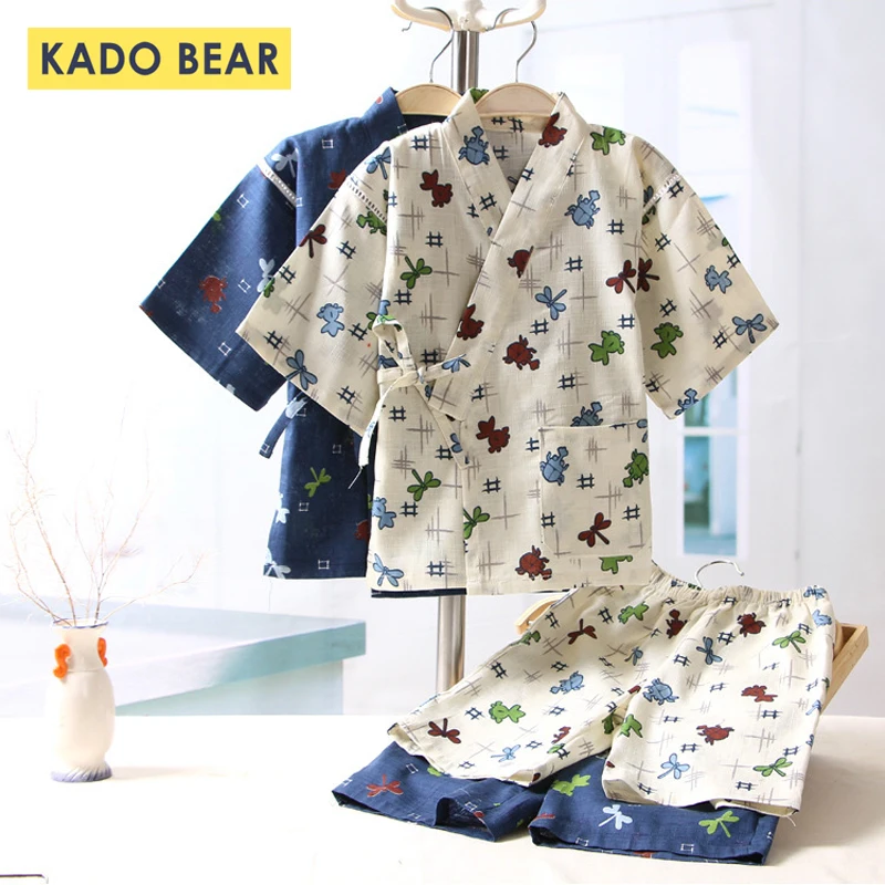 Хлопковая домашняя одежда для сна мальчиков и девочек детский Пижамный костюм с