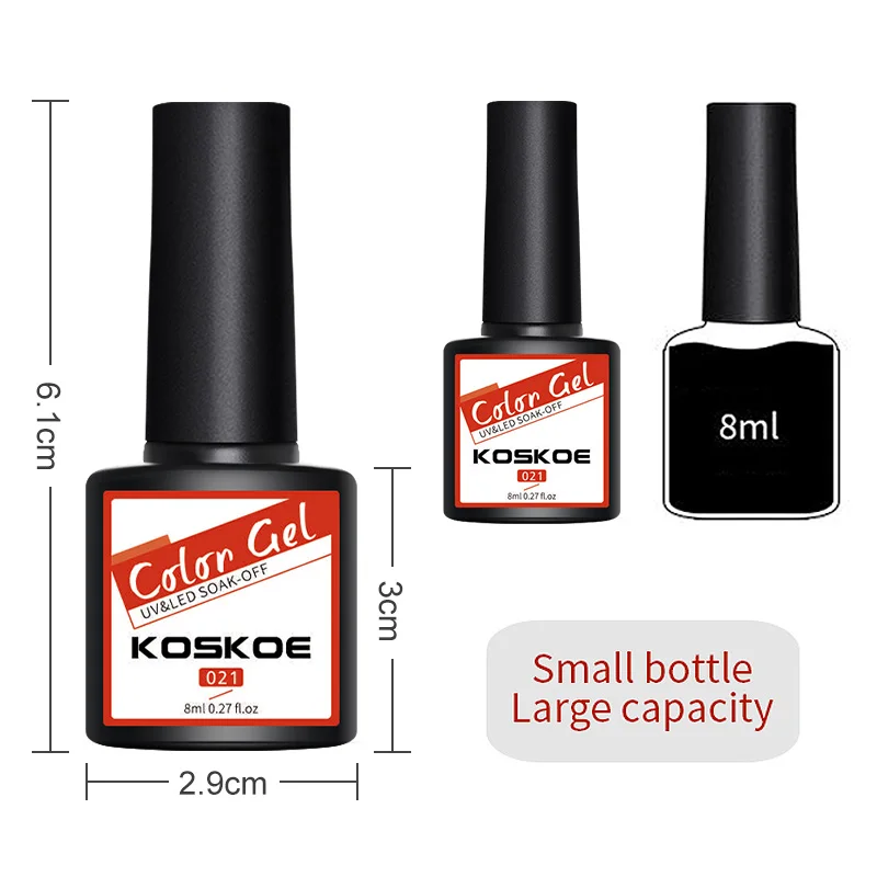 

KOSKOE Nail Gel Set Lamp 8ML Gel Nail Polish Set For Manicures Nail Art Semi-Permanent Gel Varnishes Top Base For Nail Kit