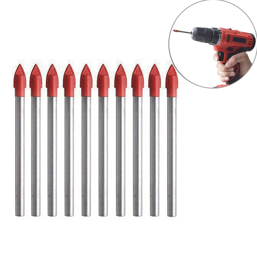 

10pcs Triangle Multifunctional Marble Masonry Glass And Tile Wall 6mm Drill Bit Hole Saw Set Drilling Tool