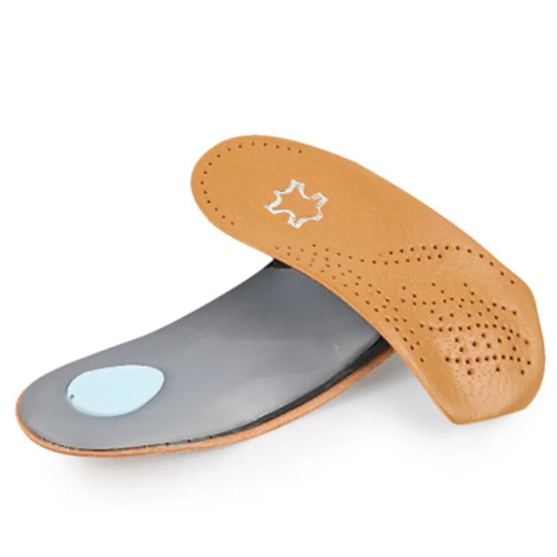

Half Leather Orthotic Insoles Sports High Arch Support Shoe Pad For Flat Feet Orthopedic Shoes Insole Good Quality Men Women