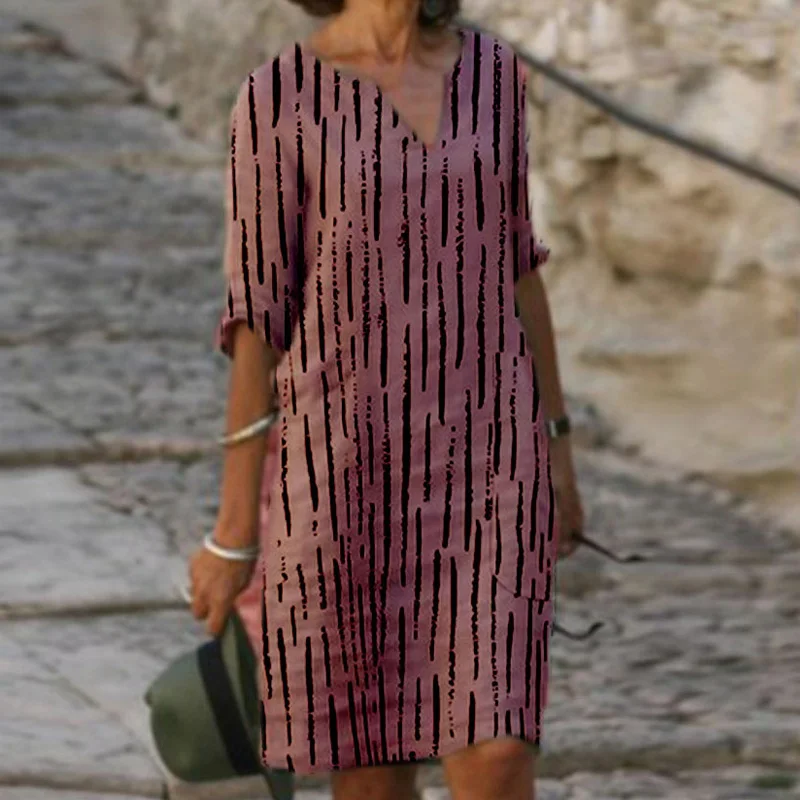 

2020 Autumn Vintage Pattern Print Party Dress Women Casual Loose Long Sleeve A-Line Dress Elegant Lady V Neck Mini Dress Vestido