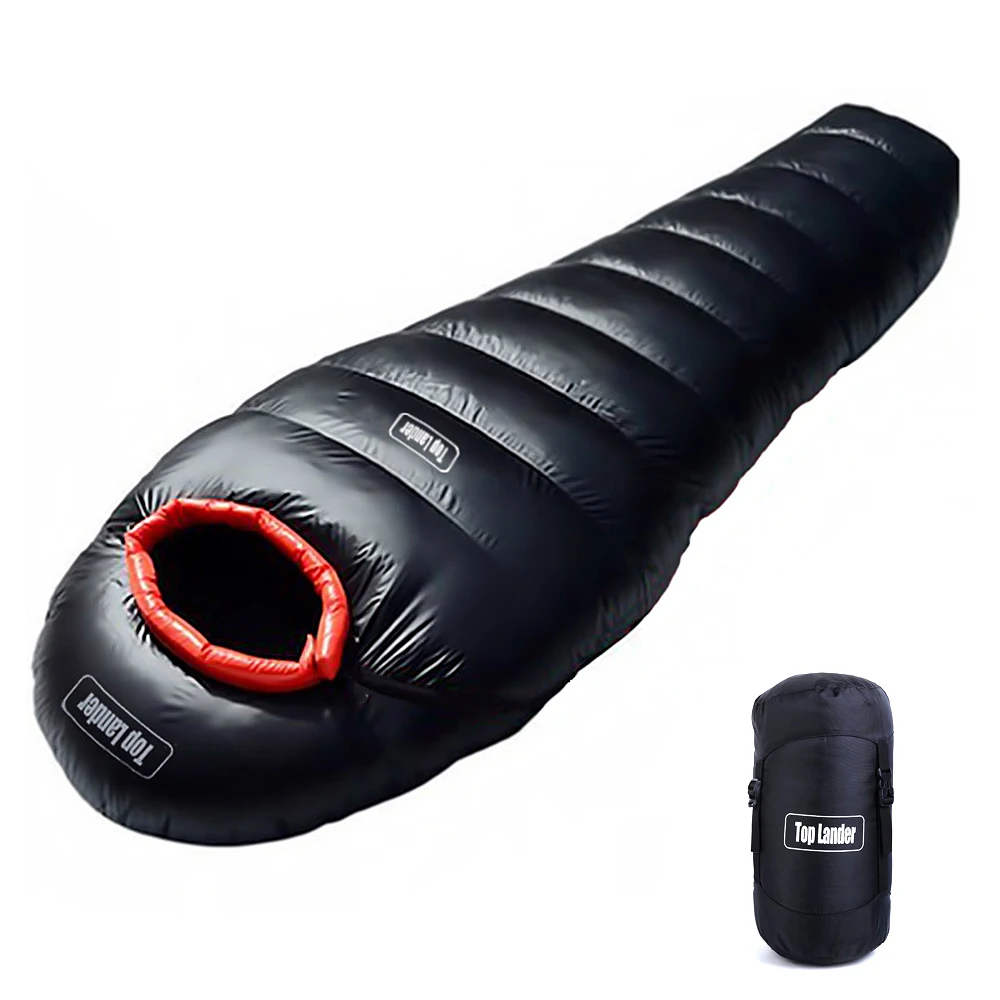 Goede Draagbare Lichtgewicht Mummie Slaapzak Winter Thermische Beneden Slapen Zak Compact Voor Outdoor Backpacken Camping Wandelen