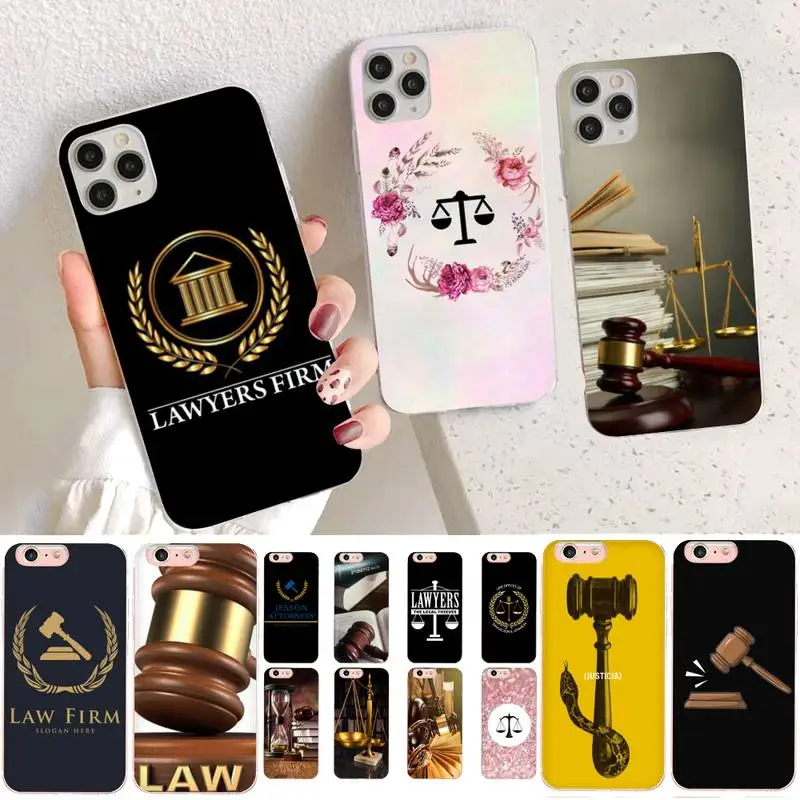 

YNDFCNB Law Student Lawyer Judge Phone Case for iPhone 11 12 pro XS MAX 8 7 6 6S Plus X 5S SE 2020 XR case