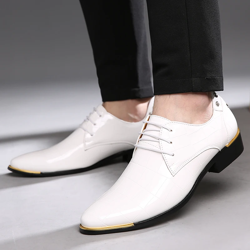 Мужские туфли-оксфорды из ПУ кожи с блестящими бриллиантами 4 цвета | Обувь