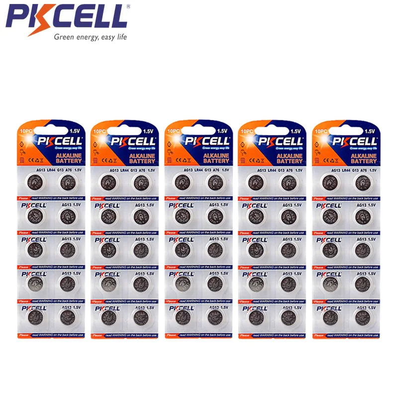 PKCELL AG13 AG10 AG4 AG3 AG1 Кнопка монета BatteriesEach модель всего 5 карт Akaline батарея Singel