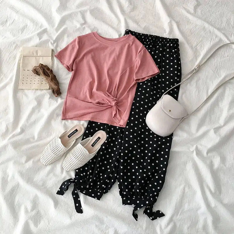 Женские комплекты] костюм Лето 2020 новинка Женская Корейская версия волнистых