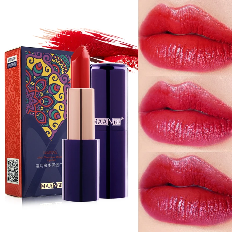 Матовая помада для макияжа водостойкая стойкая губ сексуальная красная розовая