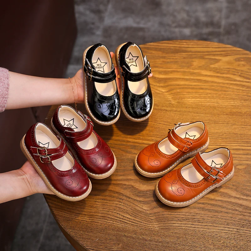 Новинка 2020 кожаные повседневные туфли для маленьких девочек весна-лето на