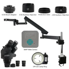 Лупа для пайки SMD с шарнирным рычагом, 3,5x-90X, Тринокулярный стереомикроскоп, 36 МП, 4K HDMI, USB, микроскоп с камерой