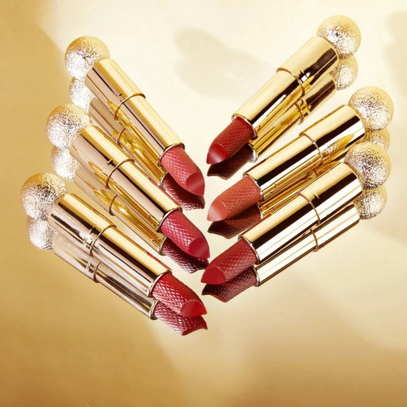 

New 1 Pc Golden Style Design Lipstick Matte Velvet Long Lasting Waterproof Easy To Color Not Stick Cup Lipstick Cosmetic TSLM1