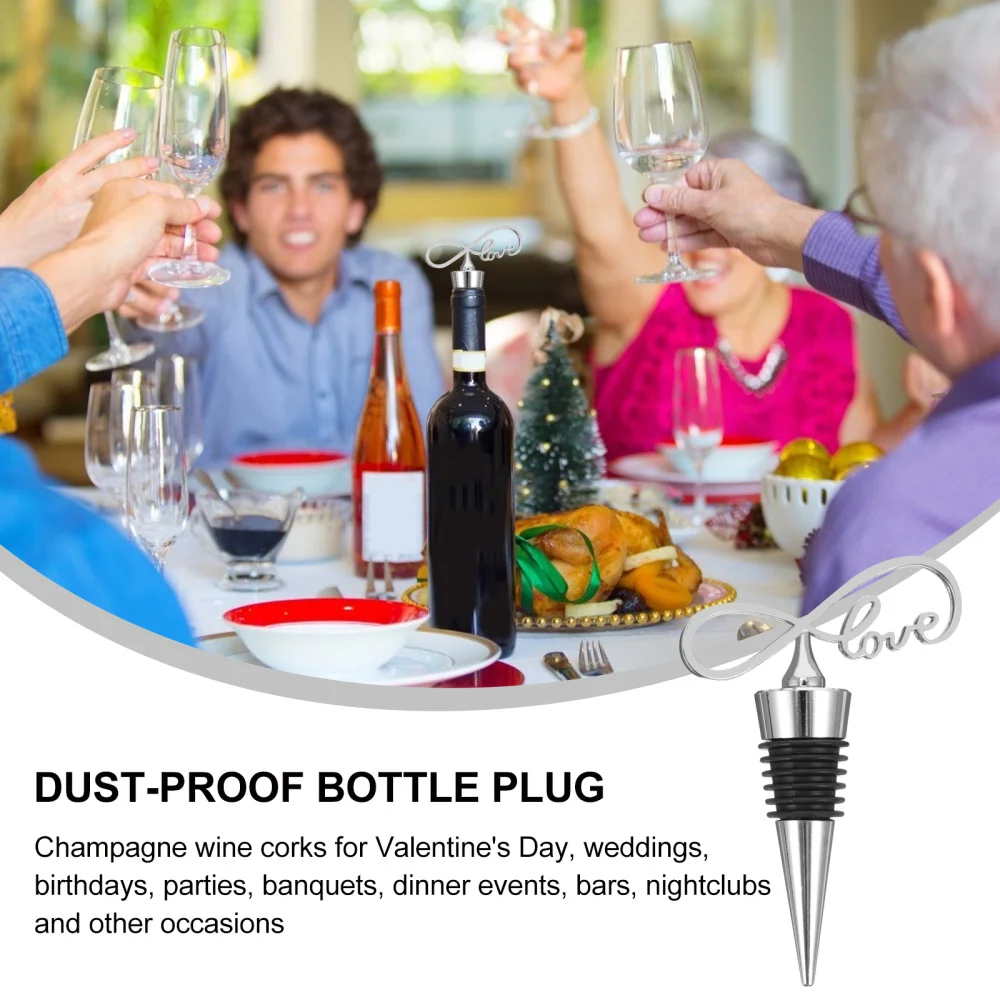 

5 Pcs 1 Set Exquisite Bottle Cork Fashionable Alloy Bottle Stopper (Silver)