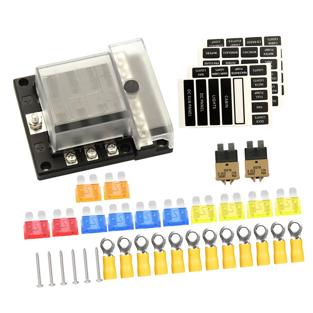6-полосный блок предохранителей со светодиодным индикатором 12 в 32 | Автомобили и