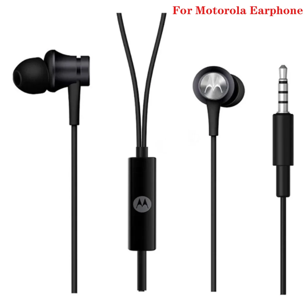 Original 3.5MM Ear Buds Wire Control Headphones With Mic Heavy Bass Metal Earphones For Motorola Moto One Hyper P30 E5 G50 G7 G8 |