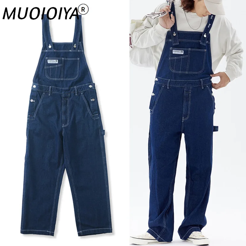 

Denim Jumpsuit Men's Trendy Brand Overalls For Men Jeans Pants Fashion Streetwear Male Cargo Rompers One Piece Work Clothing
