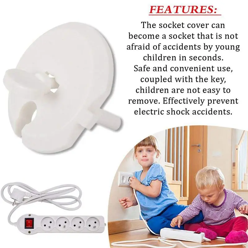 30 шт. (25 кэш + 5 клавиш) розетки для безопасности ребенка с розетками вращающимся