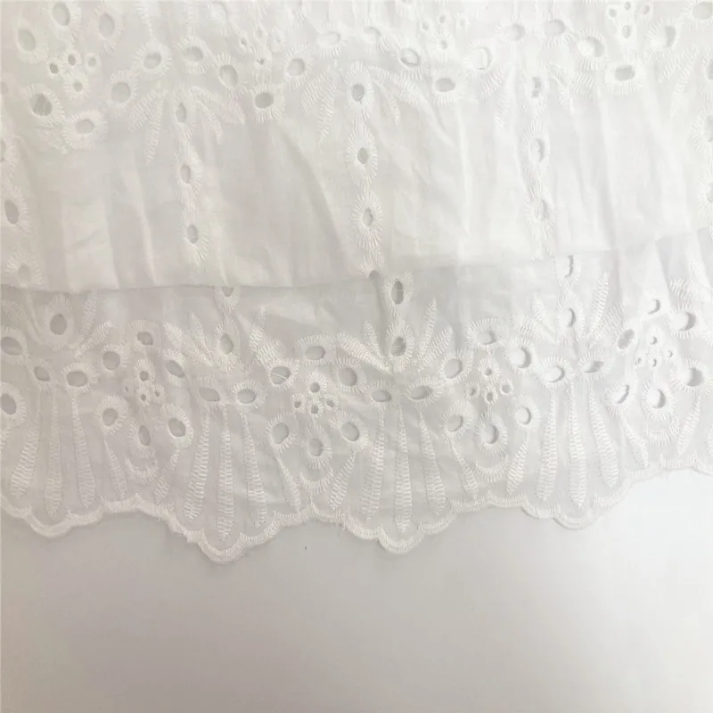 

Boho Women'S White Cotton Summer Dress Eyelet Embroidery Boho Dress Belt Tied Mini Tiered Ruffle Dress Female 2021 New