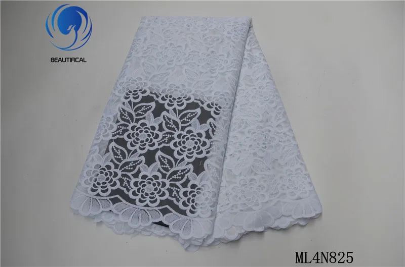 

BEAUTIFICAL White Lace Embroidery Nigerian Wedding Dress French Tissu Lace Cheaper Tulle Net Laces ML4N825