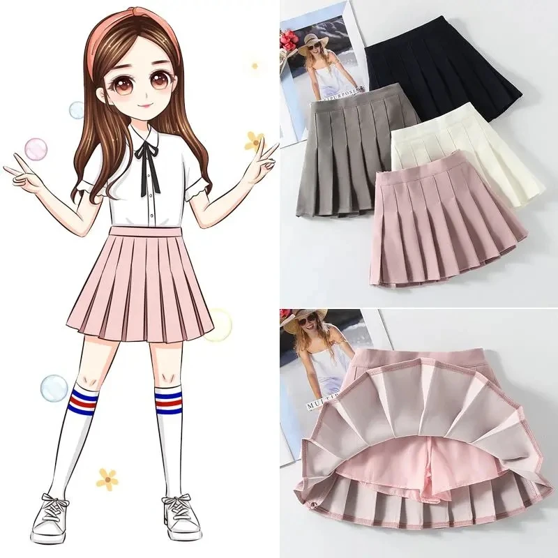 Summer new girls' cotton skirt children's pleated dance short skirts spring autumn baby girls foreign summer skirts P5169