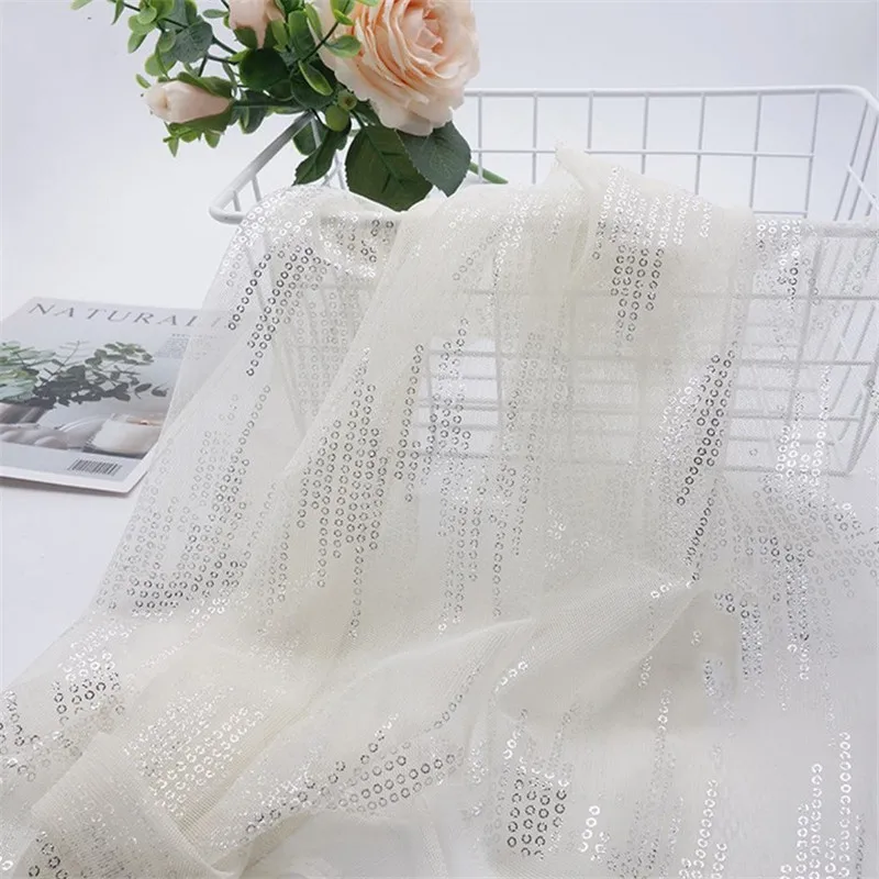 Бронзирующая Серебристая круглая блестящая ткань 1 метр рукоделие детское