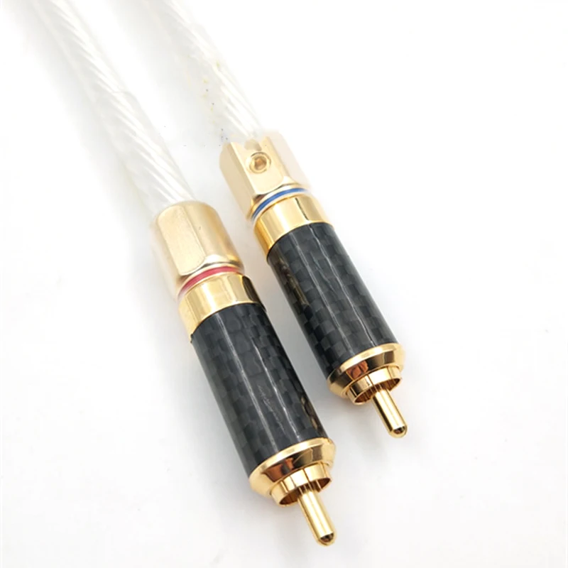 1 пара 5N посеребренный кабель OCC RCA аналоговый аудио для домашнего кинотеатра DVD ТВ