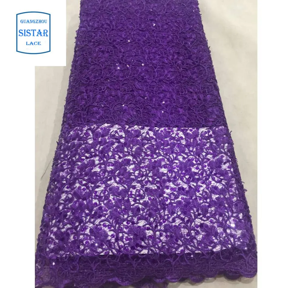 purple Жженая оранжевая нигерийская кружевная ткань африканская французская кружевная ткань высокого качества с блестками Тюль французское кружево ST1867 - Цвет: purple