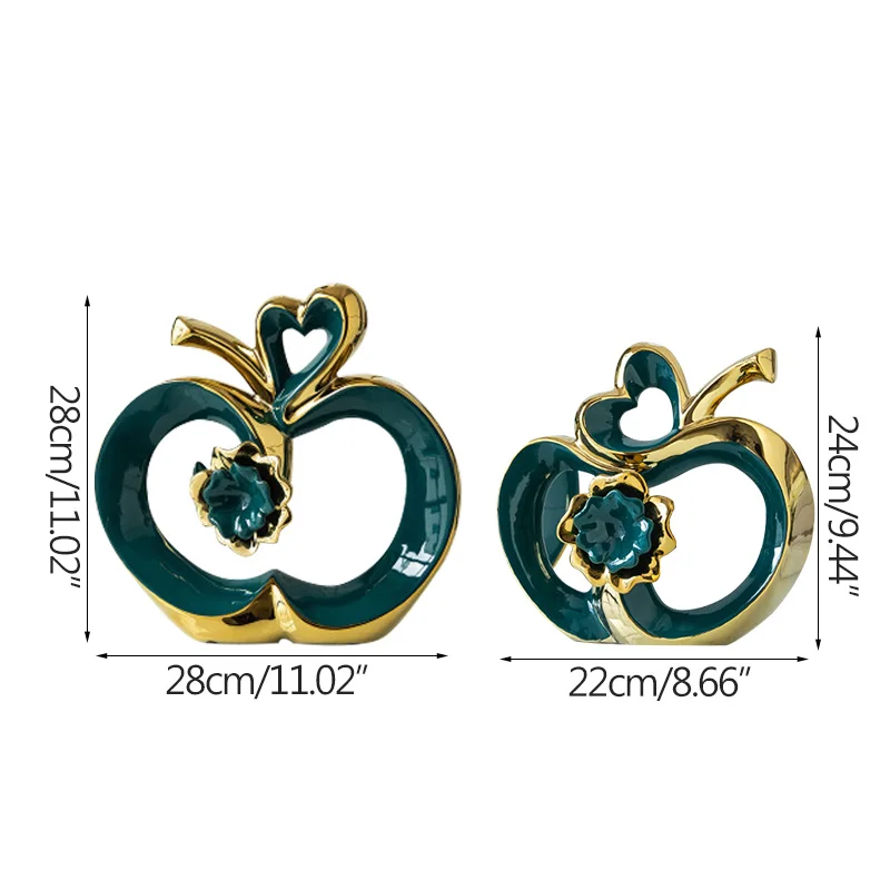 

Strongwell Modern Love Heart Apple Ceramic Vase Figurines Home Decoration Living Room Flower Vase Ornaments Wedding Gift